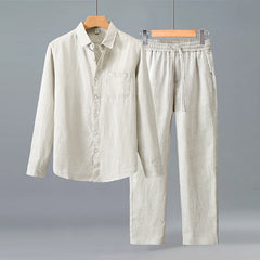 Men's Linen Casual Shirt and Trousers Set