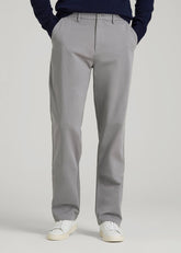 4-Way Stretch Commuter Straight Chino Pants for Tall Men in Pebble Grey