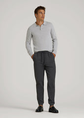 Flex Ponte Jogger for Tall Men in Dark Charcoal Heather