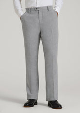 Wool Blend Dress Pants for Tall Men in Tin Grey Mix