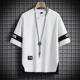 New Short-sleeved T-shirt Men's Summer Thin Top Hong Kong-style Fashionable Ins Casual Half-sleeved Shirt