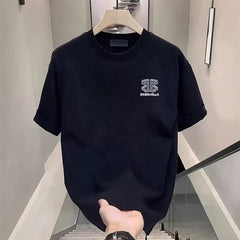 Unisex Casual Short-Sleeve Cotton T-Shirt - Summer Trendy Brand Printed Design Loose Fit & Versatile Crew Neck Stylish Top