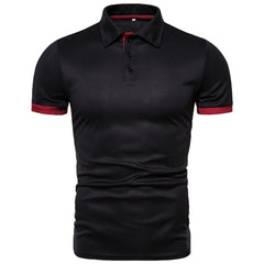 Spring Summer New Men's Solid Short Sleeve Polo Shirt Stylish Business Casual Lapel Top