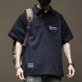 Summer Overalls Shirt Men's Polo Shirt Loose Large Size Men's Shirt Autumn Short-sleeved T-shirt Casual Top