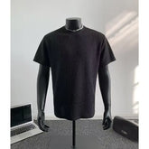 Men's Summer Casual Style Solid Breathable Loose Fit Short-Sleeved Knitted T-Shirt