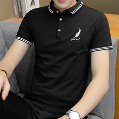 Summer Stand-up Collar Polo Shirt Business Gentleman Short-sleeved Fashion Men's Short Tpolo Shirt