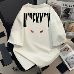New American Style Trendy Brand Letter Printed Short-sleeved Men's T-shirt Summer Cotton Loose Casual Top for Men