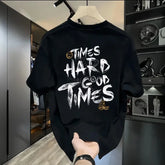 Cotton Heavy Trendy Brand Cotton Printed Men's Short-sleeved T-shirt New Summer Trendy Casual Crewneck T-shirt