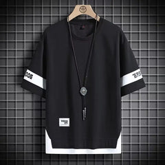 New Short-sleeved T-shirt Men's Summer Thin Top Hong Kong-style Fashionable Ins Casual Half-sleeved Shirt