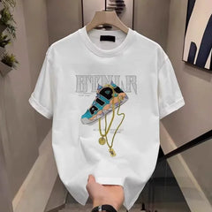 Cotton Summer Streetwear New Men's Graphic T-shirt Trendy Casual Crew Neck Short Sleeve
