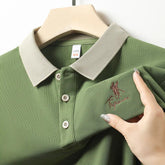 Summer Trending Breathable Short-Sleeved Lapel T-Shirt Men Casual Style Polo Shirts