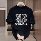 Unisex Casual Short-Sleeve Cotton T-Shirt - Summer Trendy Brand Printed Design Loose Fit & Versatile Crew Neck Stylish Top