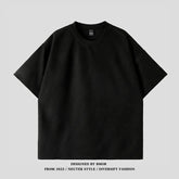 Suede Heavy Short Sleeve Men's Summer New Arrival American Style Retro Large Size Men's T-Shirt Suede Loose T-Shirt