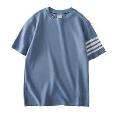 Waffles Short Sleeve T-shirt Men's Loose Top Men's Solid Color Men's Shirt Comfortable Classic Short Sleeve T-shirt