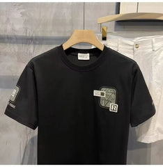Summer Trendy Brand Men's Short-sleeved T-shirt Men's New Fashion Slim-fit Printed Top Clothes Half-sleeved T-shirt