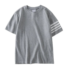 Waffles Short Sleeve T-shirt Men's Loose Top Men's Solid Color Men's Shirt Comfortable Classic Short Sleeve T-shirt