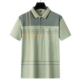 New Plus Size Men's Casual Fashion Printed Polo Shirt - Short Sleeve Lapel T-Shirt
