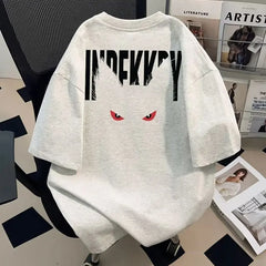 New American Style Trendy Brand Letter Printed Short-sleeved Men's T-shirt Summer Cotton Loose Casual Top for Men