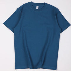 Summer Fashion Solid Color Cotton T-shirt Men's Trendy Crew Neck Short-Sleeve Top