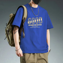 Cotton Men's Short-sleeved T-shirt Summer American Style Loose Trendy Men's Top