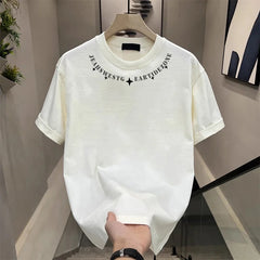 Unisex Heavyweight Cotton Short Sleeve T-Shirt Summer New Arrival Chinese Trendy Style Couple-Friendly Casual Top