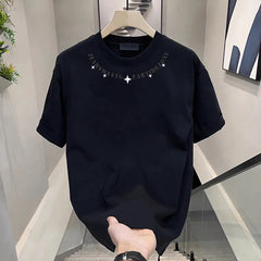 Unisex Heavyweight Cotton Short Sleeve T-Shirt Summer New Arrival Chinese Trendy Style Couple-Friendly Casual Top