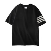 Waffles Short Sleeve T-shirt Men's Loose Top Men's Solid Color Men's Shirt Comfortable Classic Short Sleeve T-shirt