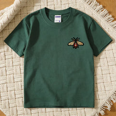 Cotton Embroidery Insect Short-sleeved T-shirt Distinctive Trendy Cotton T-shirt for Boys