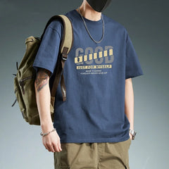 Cotton Men's Short-sleeved T-shirt Summer American Style Loose Trendy Men's Top