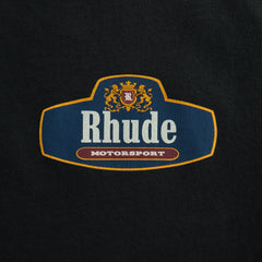 Rhude Racing Crest Tee - Vintage Black / Navy
