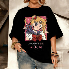 Oversized Kawaii Sailor Streetwear T-Shirt™