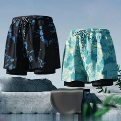 (L-5XL)Swimming Trunks Men Hot Springs Sport Shorts Quick Dry Anti Embarrassment Beach Short Pants Loose Swimsuit