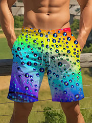 3d Print Rainbow Graphic Short Pants For Men Fashion Street Fashion Breathable Colorful Beach Shorts Vacation Swim Trunks