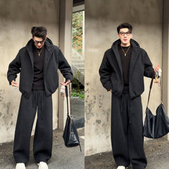 Mens Retro Casual Jacket and Pants Set