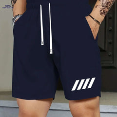 Casual Summer Print Shorts for Men - Drawstring & Comfortable Fit