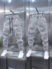 Chanel Style Striped Sweatpants Men Loose Casual Trousers