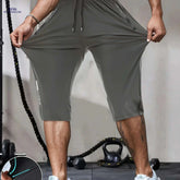 Gengyuan Men's Cool-Feel Sports Capri Pants - Lightweight & Quick-Drying