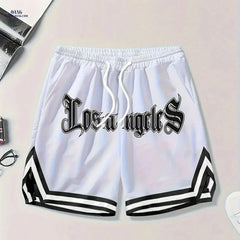 Gengyuan Men's Printed Basketball Shorts - Slightly Stretchy & Casual