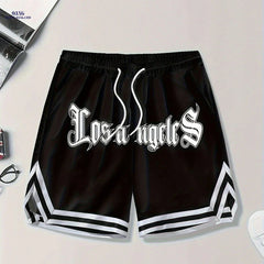Gengyuan Men's Printed Basketball Shorts - Slightly Stretchy & Casual