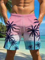 Hawaiian Tropical Palm Tree Shorts - Summer Casual Beachwear