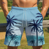 Hawaiian Tropical Palm Tree Shorts - Summer Casual Beachwear