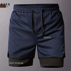 Men's 2-in-1 Sports Shorts - Quick-Drying, Breathable Mesh Design
