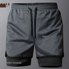Men's 2-in-1 Sports Shorts - Quick-Drying, Breathable Mesh Design