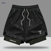 Men's Breathable Fitness Shorts - Slimming Sports Design, Geometric Print