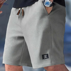 Men's Casual Corduroy Shorts - Elastic Waistband & Soft Fabric