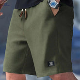 Men's Casual Corduroy Shorts - Elastic Waistband & Soft Fabric