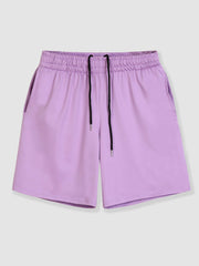 Men's Casual Drawstring Shorts - Moisture-Wicking, Side Pockets