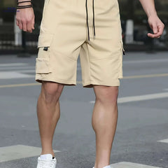 Men's Casual Outdoor Cargo Shorts - Lightweight Polyester, Loose Fit