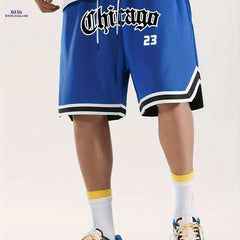 Men's Five-Pocket Sports Shorts - Striped Trim Basketball Style