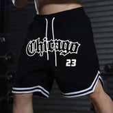 Men's Five-Pocket Sports Shorts - Striped Trim Basketball Style
